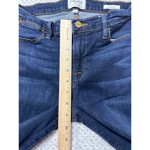 Frame Denim Jeans Womens 28 Blue Dark Wash Le High Flare Pants Sutherland - Picture 11 of 15